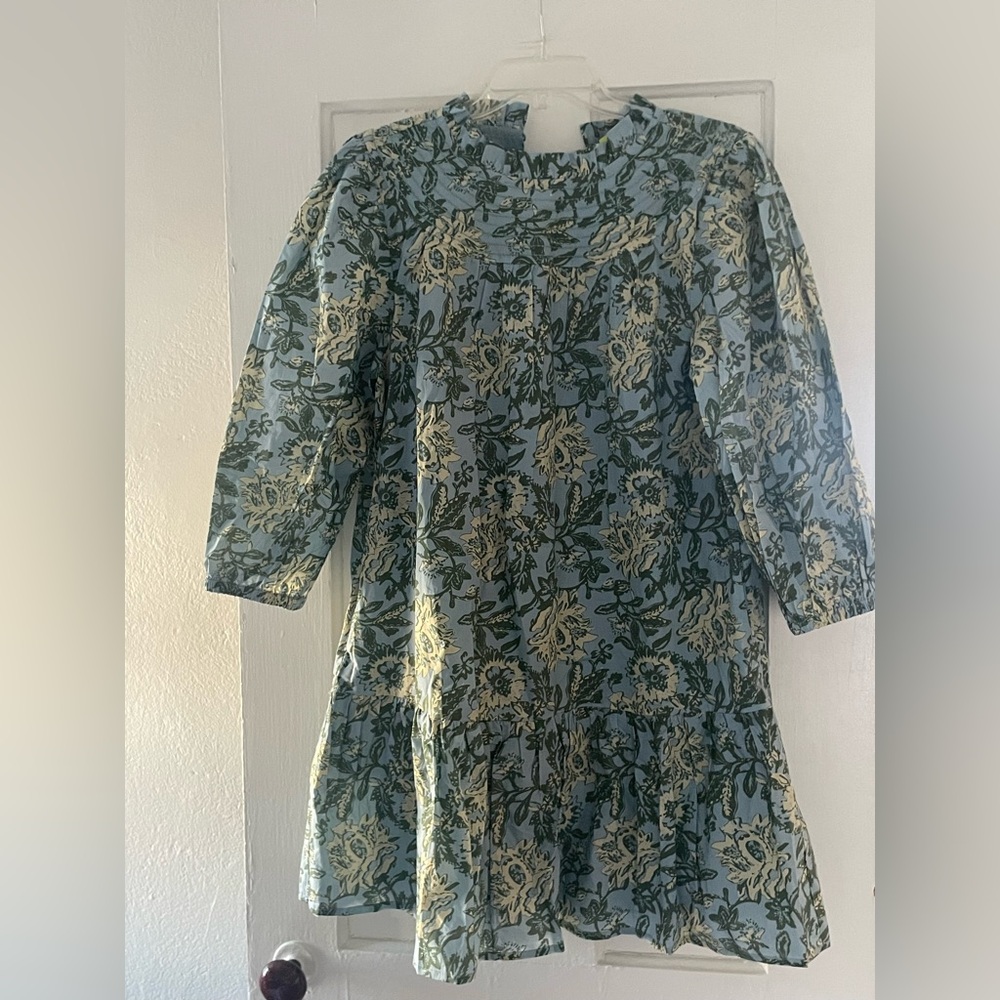 THML Floral Blue and Green Dress gorgeous size small nwt boho style lightweight